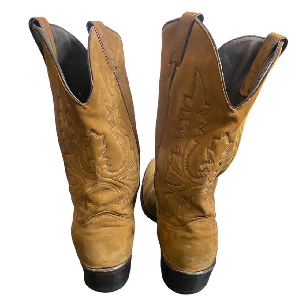 Men's Brown 13 Abilene Western Cowboy Rodeo Distressed Tanned Leather Boots - Picture 7 of 16